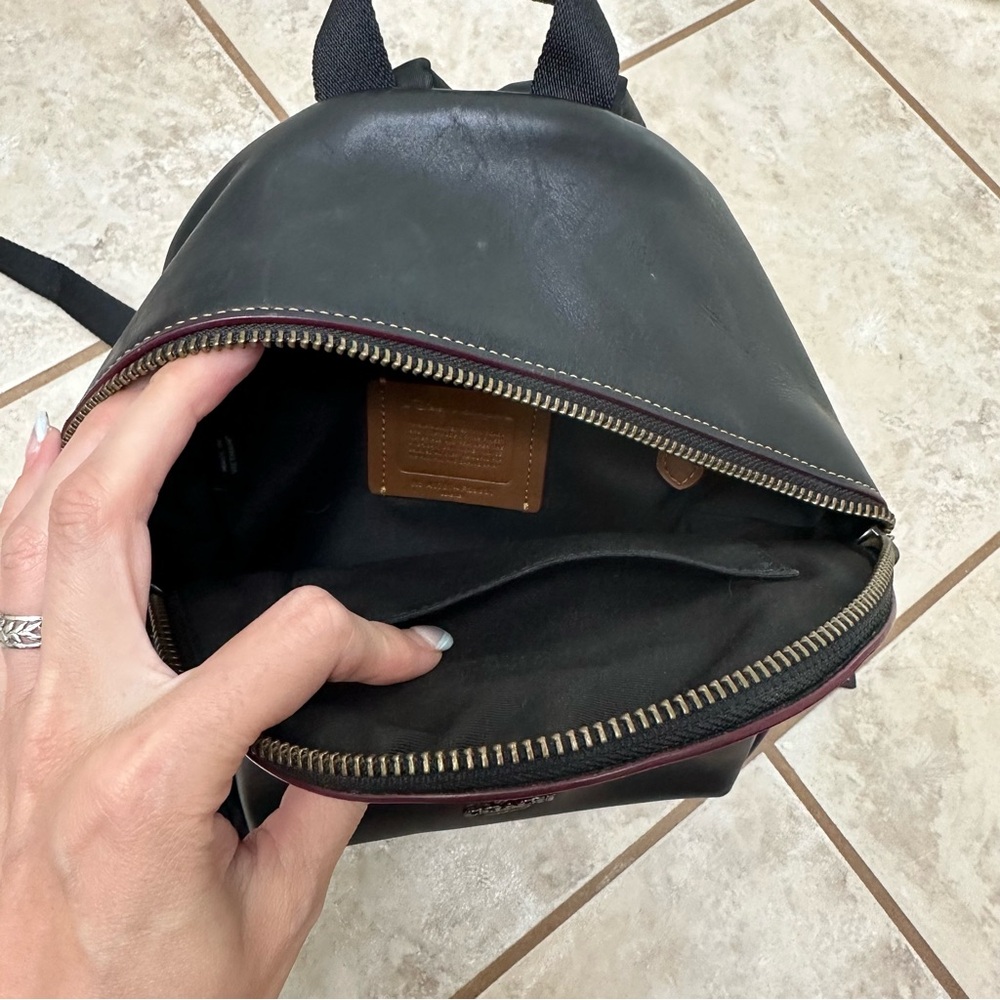 Coach Mickey Mouse Disney Black Leather Backpack Mini Charlie - Picture 9 of 12